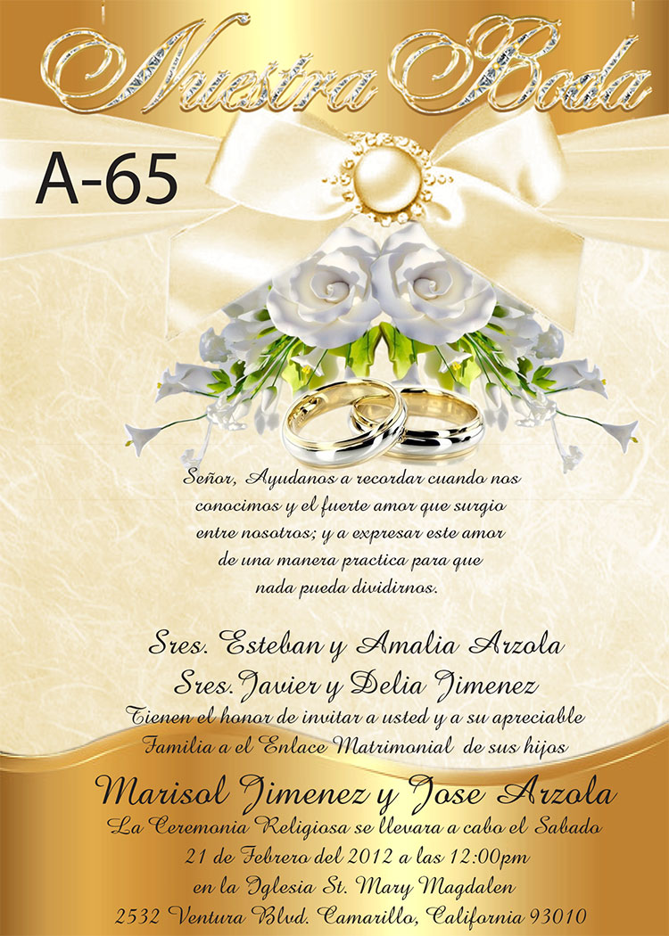Seguid así aire Perfecto Invitacion de boda A - 65 - Invitaciones por Internet