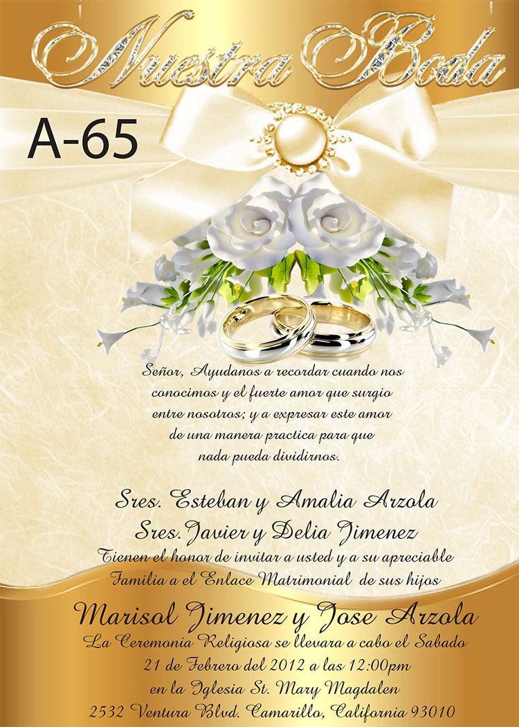 Invitacion de boda A - 65 - Invitaciones por Internet, image size:750x1050